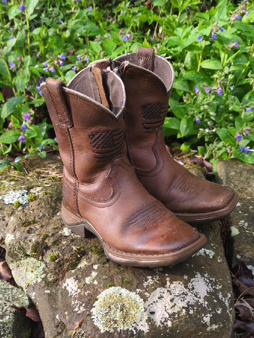 Ariat Size 9 Brown Leather Western Boots - Kids